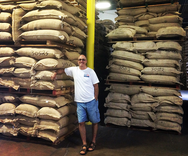 Patrick at the coffee warehouse